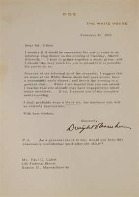 Lot 11 - EISENHOWER, DWIGHT D. Group of four typed...