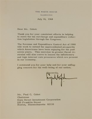 Lot 17 - JOHNSON, LYNDON BAYNES Two typed letters...