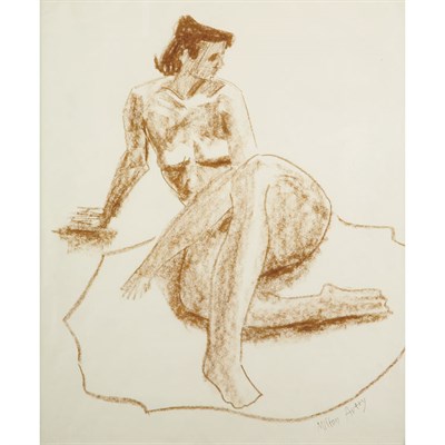 Lot 256 - Milton Avery American, 1885-1965 Seated Nude,...