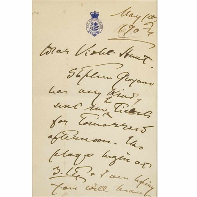 Lot 16 - JAMES, HENRY Autograph letter signed,...