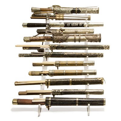 Lot 166 - Group of Fourteen Chinese Travel Utensil Sets...