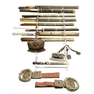 Lot 148 - Group of Nine Chinese Travel Utensil Sets...