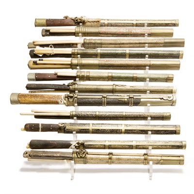Lot 97 - Group of Twelve Chinese Travel Utensil Sets...