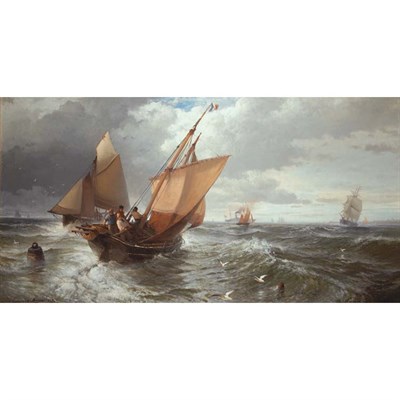 Lot 204 - Edward Moran American, 1829-1901 Off Calais...