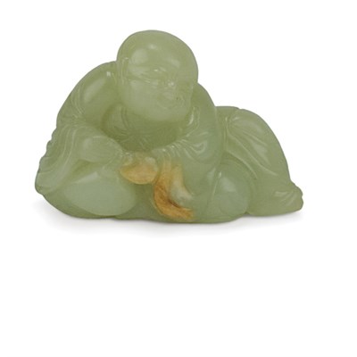 Lot 94 - Chinese Celadon Jade Figure of a Boy 18th...
