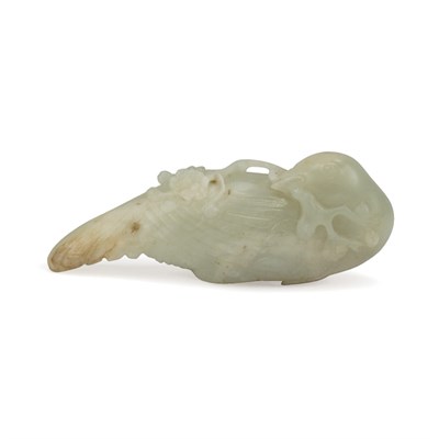 Lot 136 - Chinese Celadon Jade Figure of a Bird 19th...