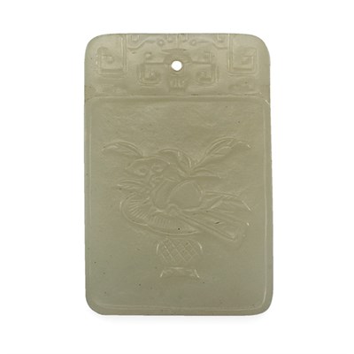 Lot 43 - Chinese White Jade Pendant 19th Century Of...