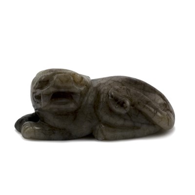 Lot 133 - Chinese Gray Jade Figure of a Lion 19th...