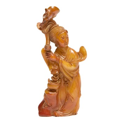 Lot 40 - Chinese Carnelian Meiren 19th Century Worked...