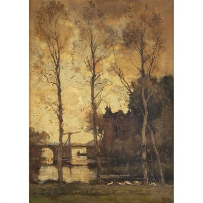 Lot 13 - Theophile de Bock Dutch, 1851-1904 Boater...