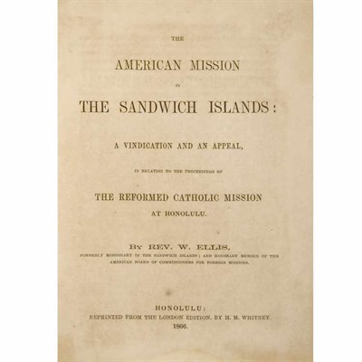 Lot 89 - ELLIS, REV. W[ILLIAM] The American Mission in...