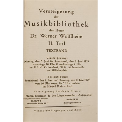 Lot 48 - [BIBLIOGRAPHY] Versteigerung der...