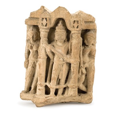 Lot 223 - Indian Sandstone Architectural Fragment Carved...
