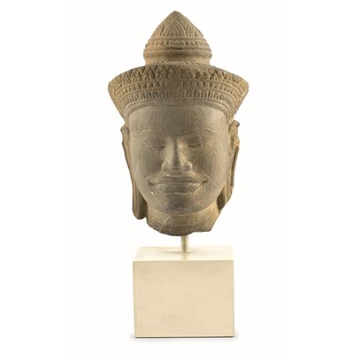 Lot 225 - Khmer Sandstone Head Angkor Wat style The...