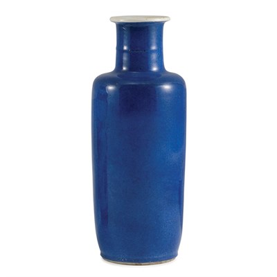 Lot 143 - Chinese Powder Blue Glazed Porcelain Rouleau...