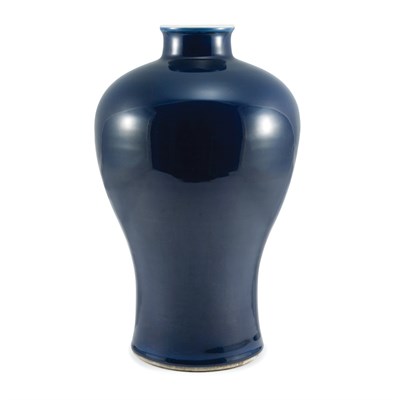 Lot 173 - Chinese Blue Glazed Porcelain Meiping 18th...