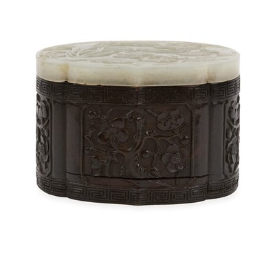 Lot 36 - Chinese Zitan and Jade Box 19th Century Of...