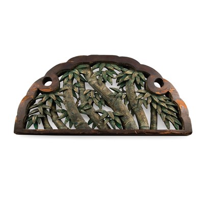 Lot 25 - Japanese Painted Wood Architectural Fragment...