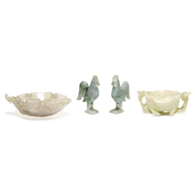 Lot 37 - Group of Four Chinese Hardstone Articles...