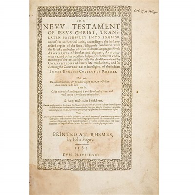 Lot 147A - [BIBLE] The New Testament of Jesus Christ,...