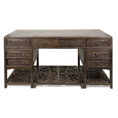 Lot 219 - Chinese Hardwood Desk 20th Century The...