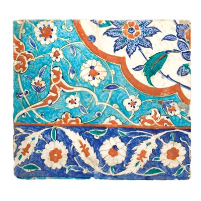 Lot 222 - Iznik Pottery Tile Ottoman, Turkey, 16th...