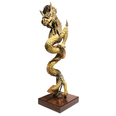 Lot 122 - Tibetan Hammered Bronze Dragon 18th Century...