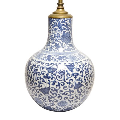 Lot 85 - Chinese Blue and White Ground Porcelain Vase...