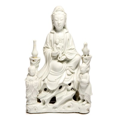 Lot 183 - Chinese Blanc de Chine Guanyin and Child...