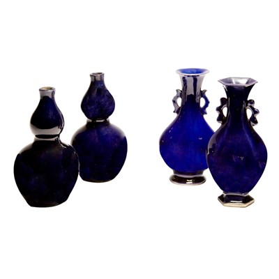 Lot 169 - Group of Four Chinese Aubergine Glazed...