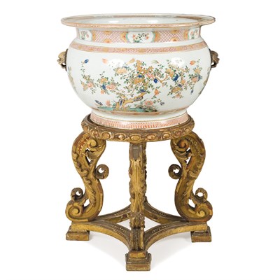 Lot 185 - Chinese Famille Verte and Iron Red Fish Bowl...