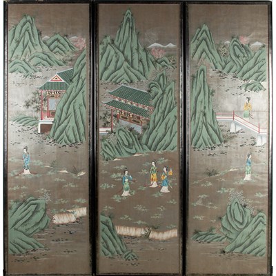 Lot 89 - Chinese School 20th Century Females strolling...