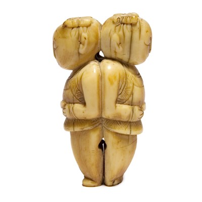 Lot 90 - Chinese Ivory Twin Boy Toggle Early 19th...