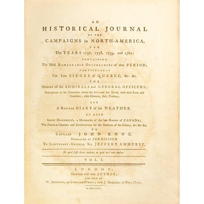 Lot 94 - KNOX, JOHN An Historical Journal of the...