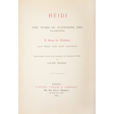Lot 258 - SPYRI, JOHANNA Heidi. Her years of wandering...