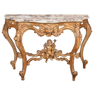 Lot 657 - Italian Rococo Style Giltwood Console Second...