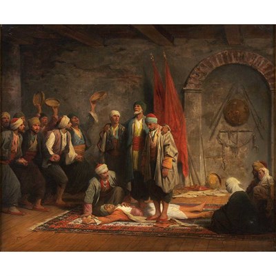 Lot 9 - Adolphe Yvon French, 1817-1893 A Sufi Ritual,...