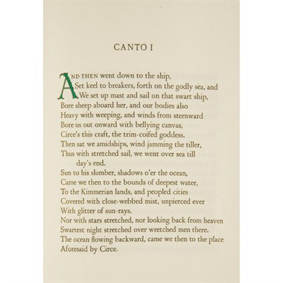 Lot 204 - POUND, EZRA A Selection of Poems. Coffeyville:...