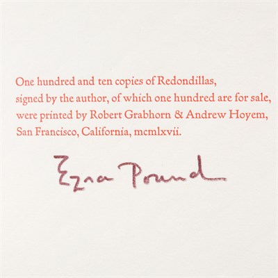 Lot 205 - POUND, EZRA Redondillas, or Something of that...