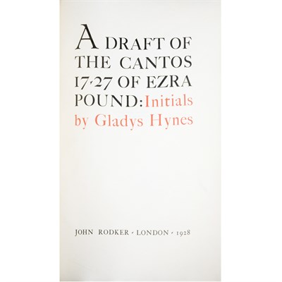 Lot 207 - POUND, EZRA A Draft of the Cantos 17-27....