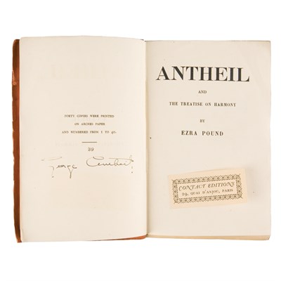 Lot 213 - POUND, EZRA Antheil and the Treatise on...