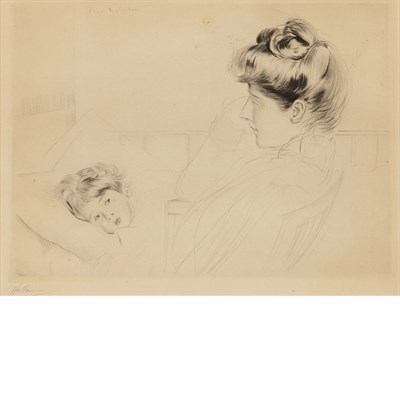 Lot 355 - Paul Cesar Helleu JEAN MALADE Drypoint, signed...