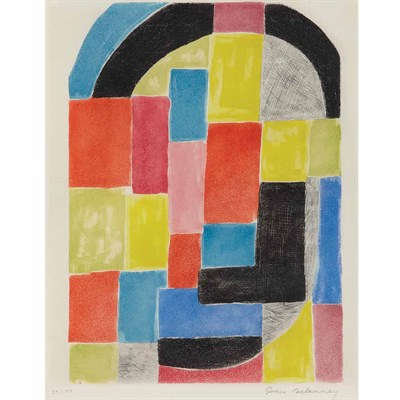 Lot 340 - Sonia Delaunay (1885-1979) COMPOSITION Color...