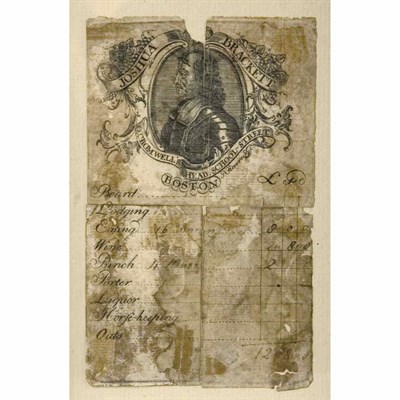 Lot 99 - REVERE, PAUL Trade card for Joshua Brackett's...