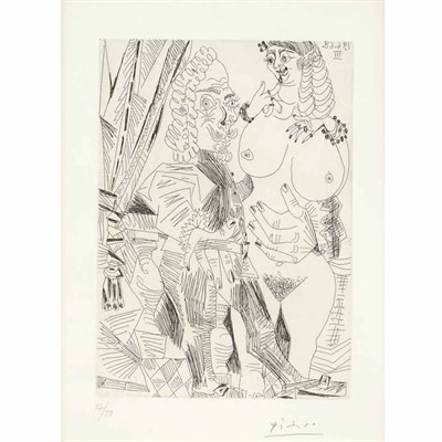 Lot 412 - Pablo Picasso GROSSE PROSTITUEE SUR LES GENOUX...