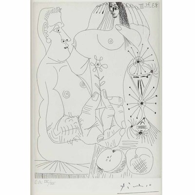 Lot 415 - Pablo Picasso COUPLE AVEC POMMES (B. 1926)...