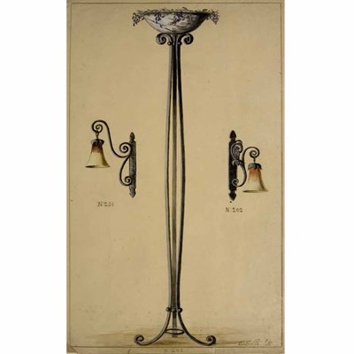 Lot 137 - [ART DECO LIGHTING DESIGN] Group of nineteen...