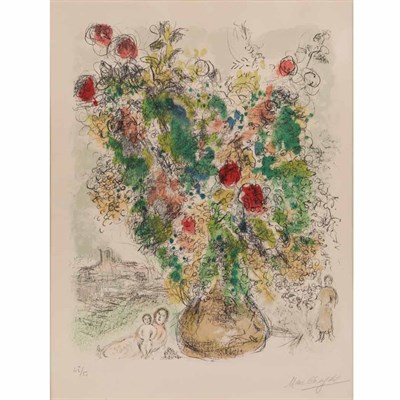 Lot 330 - Marc Chagall ROSES AND MIMOSA (M. 733) Color...