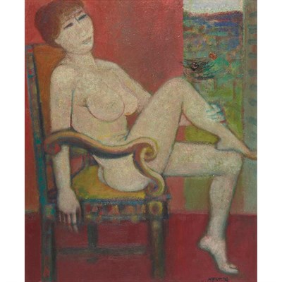 Lot 47 - Blasco Mentor Spanish, b. 1918 Seated Nude...