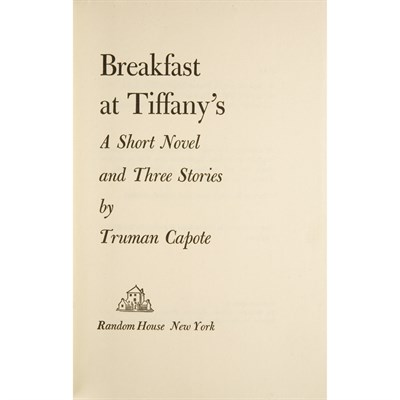 Lot 181 - CAPOTE, TRUMAN Breakfast at Tiffanys. A short...